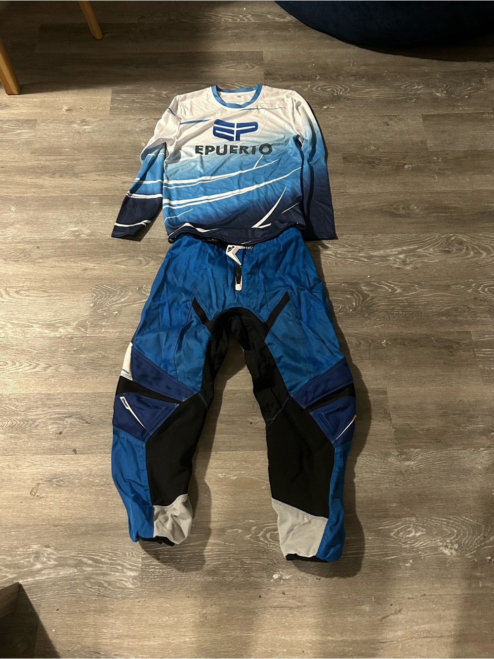 thor Blue, White and Black Gradient Kids Dirtbike set